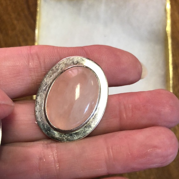Vintage Rose Quartz Sterling Silver Earrings from the 1990’s! - Picture 9 of 15